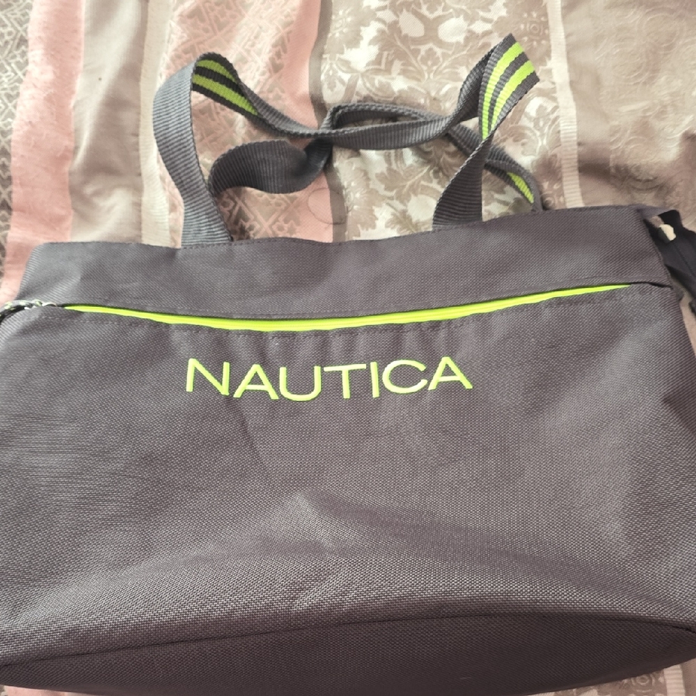 Nautica Charcoal Bag with Lime Highlights